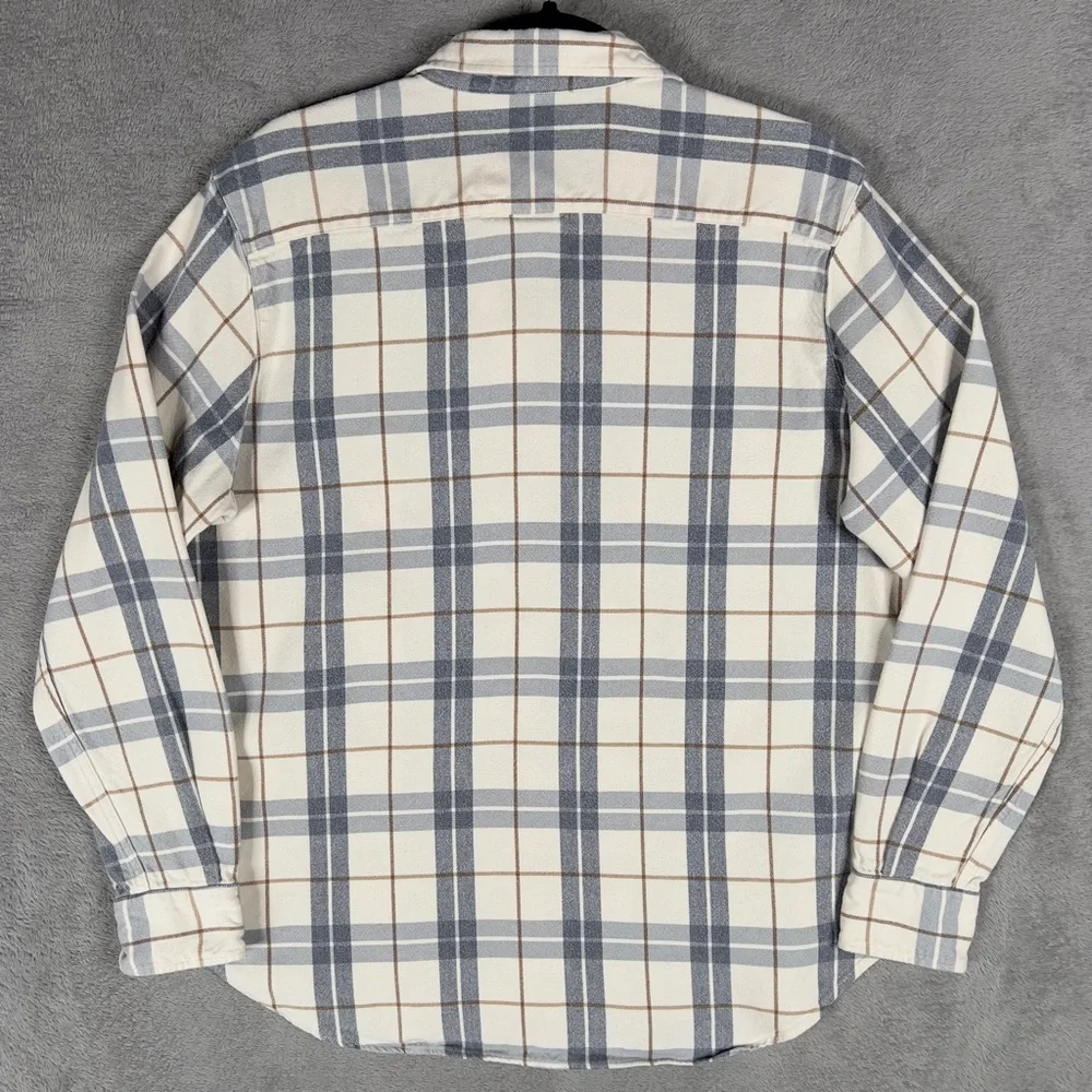 Frank & Eileen Eileen Relaxed Plaid Button Up Shirt Women's Large Cream Gray - Picture 6 of 10